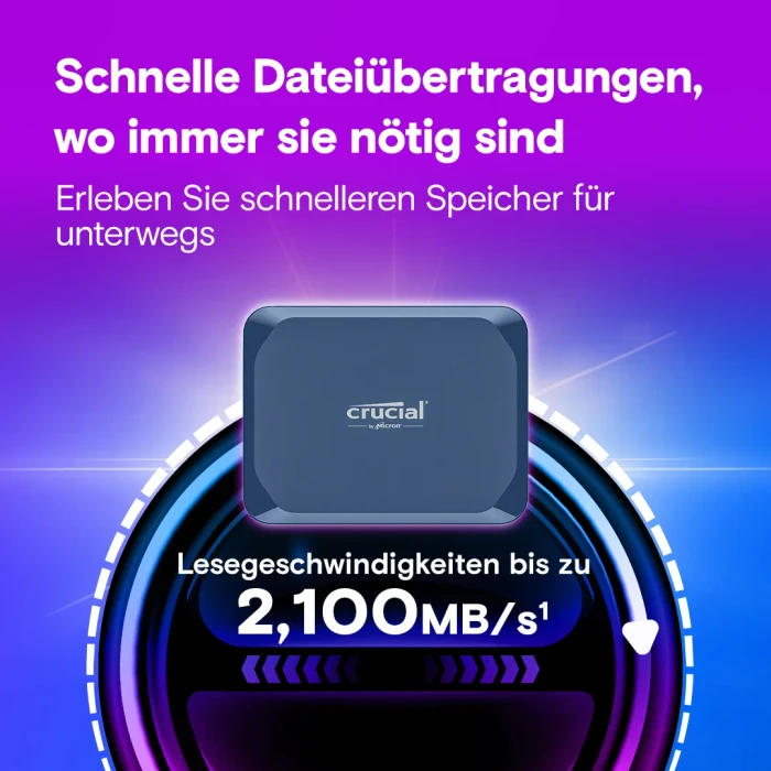 Crucial X10 Portable SSD, blau, 2TB, USB-C 3.2