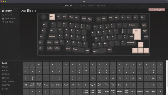 Keychron Q10 Alice, 75% Layout, LEDs RGB, Carbon Black, Gateron G Pro BROWN, USB & USB-A, DE