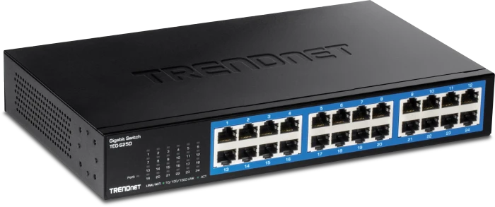 TRENDnet TEG-S Rackmount Gigabit Switch, 24x RJ-45
