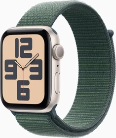 Apple Watch SE (2022) (GPS) 44mm Polarstern mit Sport Loop seegrün