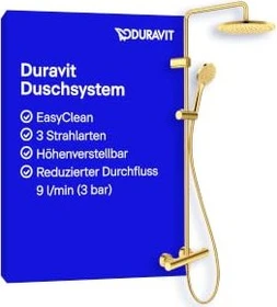 Duravit 1000 MinusFlow Duschsystem gold poliert