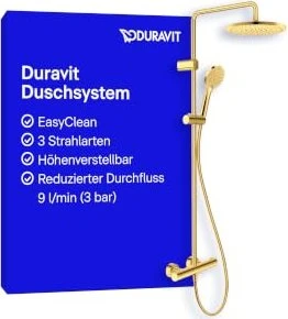 Duravit 1000 MinusFlow Duschsystem gold poliert