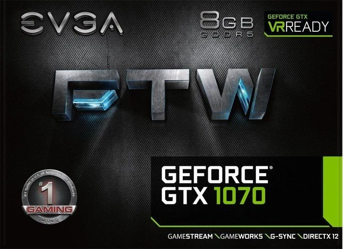 EVGA GeForce GTX 1070 FTW Gaming ACX 3.0, 8GB GDDR5, DVI, HDMI, 3x DP
