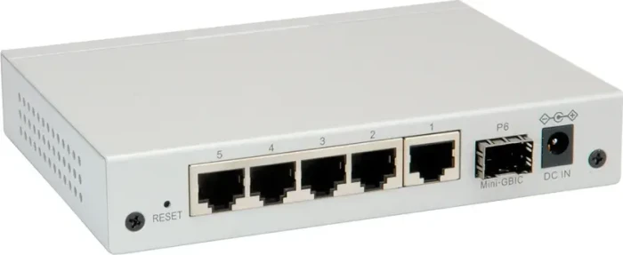 Roline Desktop Gigabit Smart Switch, 5x RJ-45, 1x SFP, 85W PoE+