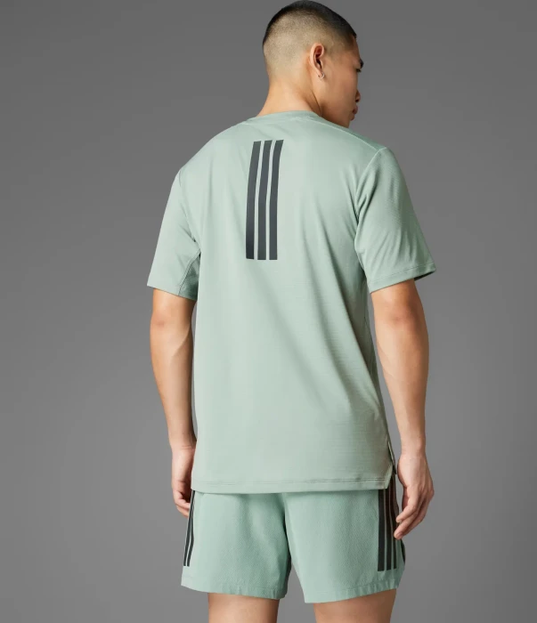 adidas Power 3-Streifen Funktionsshirt kurzarm silver green (Herren)