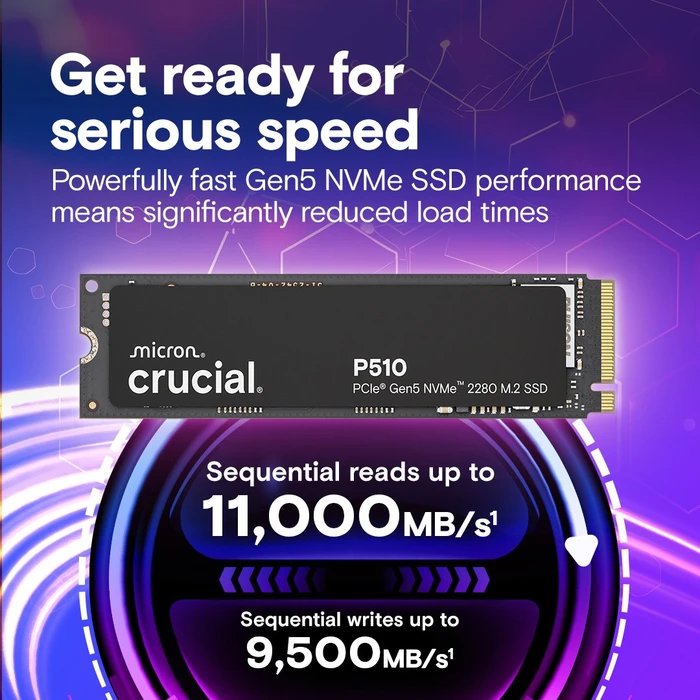 Crucial P510 SSD 2TB, M.2 2280 / M-Key / PCIe 5.0 x4, Kühlkörper