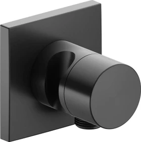 Keuco IXMO 59556 Pure 2-Wege Umstellventil mit Schlauchanschluss und Brausehalter eckig schwarzchrom gebürstet