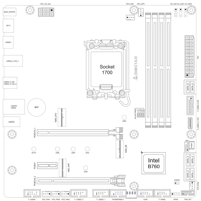 Biostar B760M-Silver (Intel 1700)