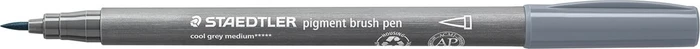 Staedtler pigment brush pen 371 kaltgrau medium, 10er-Pack