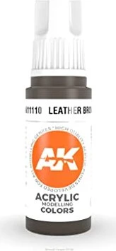 AK-Interactive 3rd Gen Acrylic Colors Acrylic Modelling Colors leather brown, 17ml