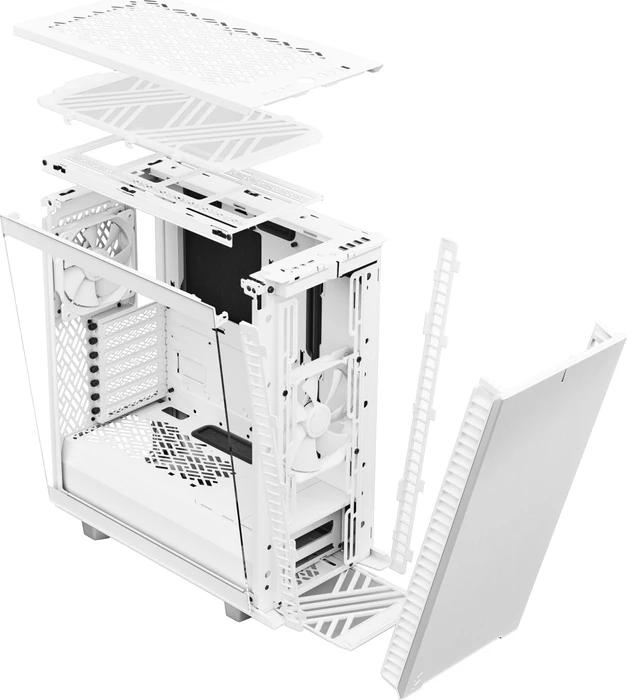 Fractal Design Define 7 Compact White TG Light Tint, Glasfenster, schallgedämmt