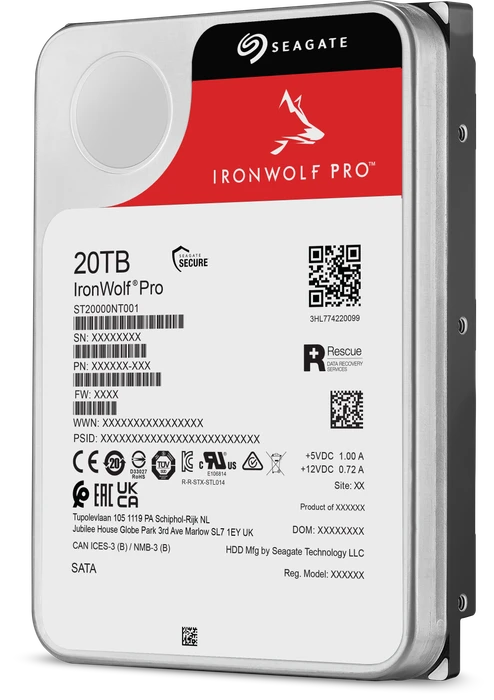 Seagate IronWolf Pro NAS HDD +Rescue 20TB, 24/7, 512e / 3.5" / SATA 6Gb/s