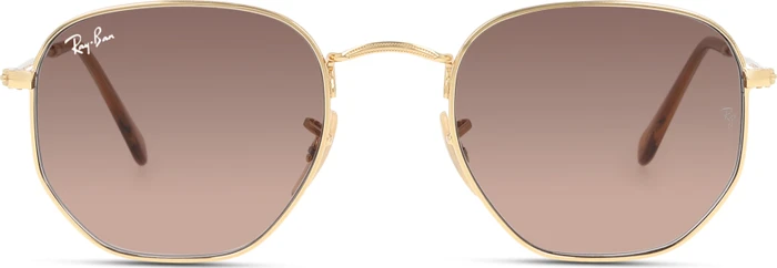 Ray-Ban RB3548N Hexagonal Flat Lenses 51mm gold/brown gradient