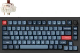 Keychron V1 Max, Carbon Black, LEDs RGB, hot-swap, Gateron Jupiter BROWN, USB/Bluetooth, US (V1M-D3-US)