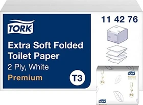 Tork T3 Premium extra soft Toilettenpapiertücher 2-lagig weiß, 7560 Stück (30x 252 Stück)