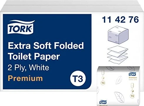 Tork T3 Premium extra soft Toilettenpapiertücher 2-lagig weiß, 7560 Stück (30x 252 Stück)