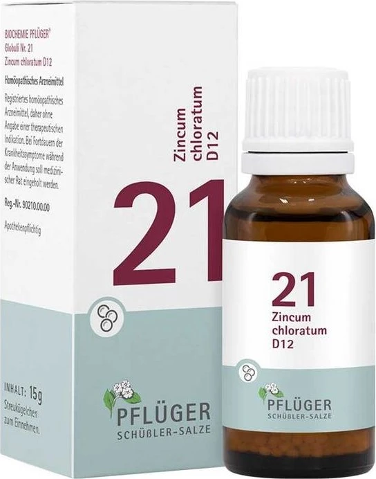 Schüßler-Salze 21 Zincum Chloratum D12 Globuli, 15g
