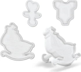 Städter Profi-Ausstecher mit Auswerfer Baby Set weiß, 3-tlg.