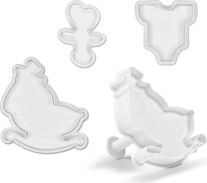 Städter Profi-Ausstecher mit Auswerfer Baby Set weiß, 3-tlg.