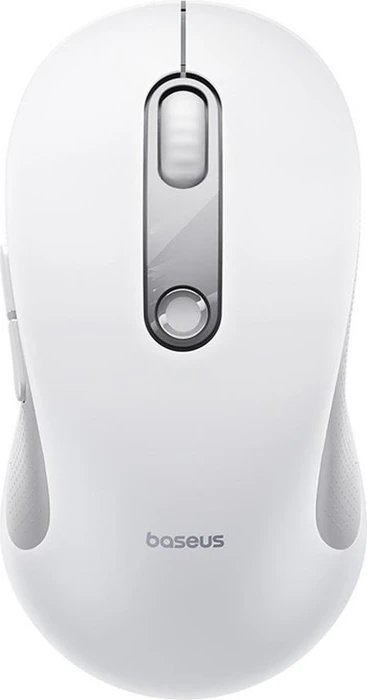 Baseus F02 Ergonomic Dual-Mode Wireless Mouse, weiß/grau, USB/Bluetooth