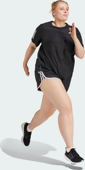 adidas Own The Run große Größen Laufshirt kurzarm schwarz (Damen)