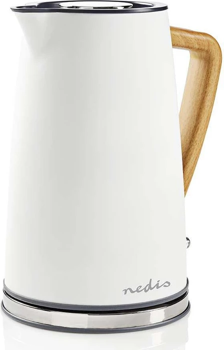 Nedis KAWK510EWT Soft-Touch Wasserkocher mit Holzgriff