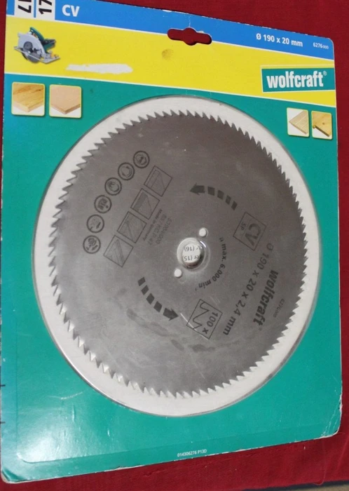 Wolfcraft Serie Blau Kreissägeblatt 100Z, 190x2.4x20mm, 1 Stück