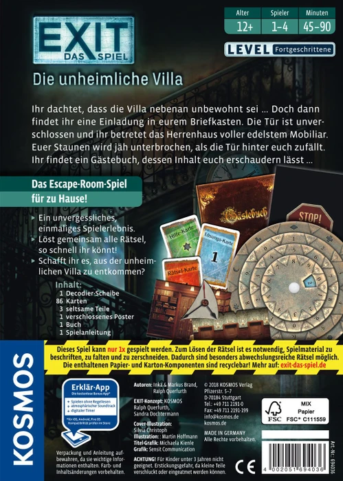 EXIT - Das Spiel - Die unheimliche Villa