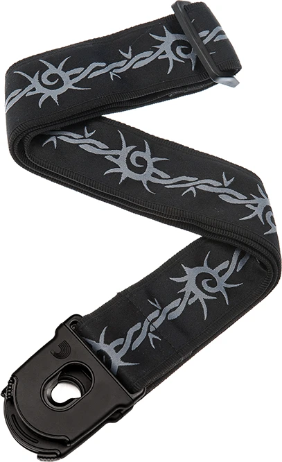 D'Addario Planet Lock Guitar Strap Barbed Wire