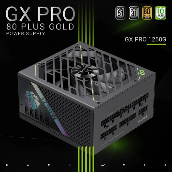 GameMax GX Pro Gold 1250G schwarz 1250W, ATX 3.1