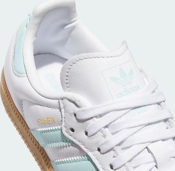 adidas Samba OG cloud white/semi flash aqua/gum (Junior)