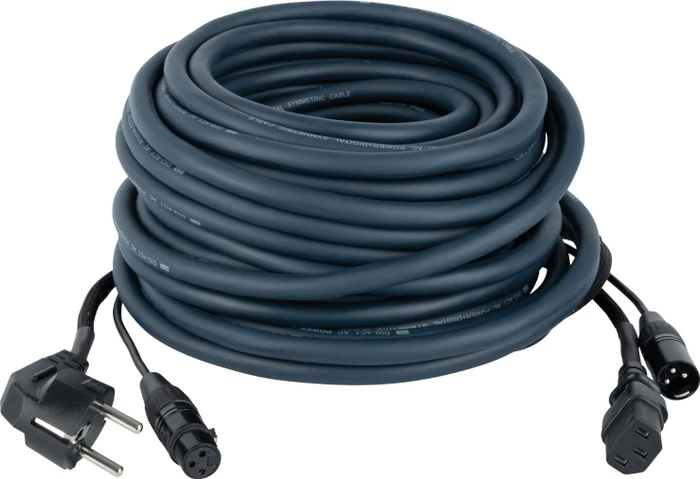 DAP Audio FP08 - Schuko/XLR F - IEC/XLR M, 20m blau