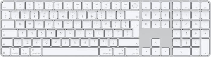 Apple Magic Keyboard mit Touch ID und Ziffernblock für Mac mit Apple Chip (USB-C), weiß/silber, USB/Bluetooth, EN