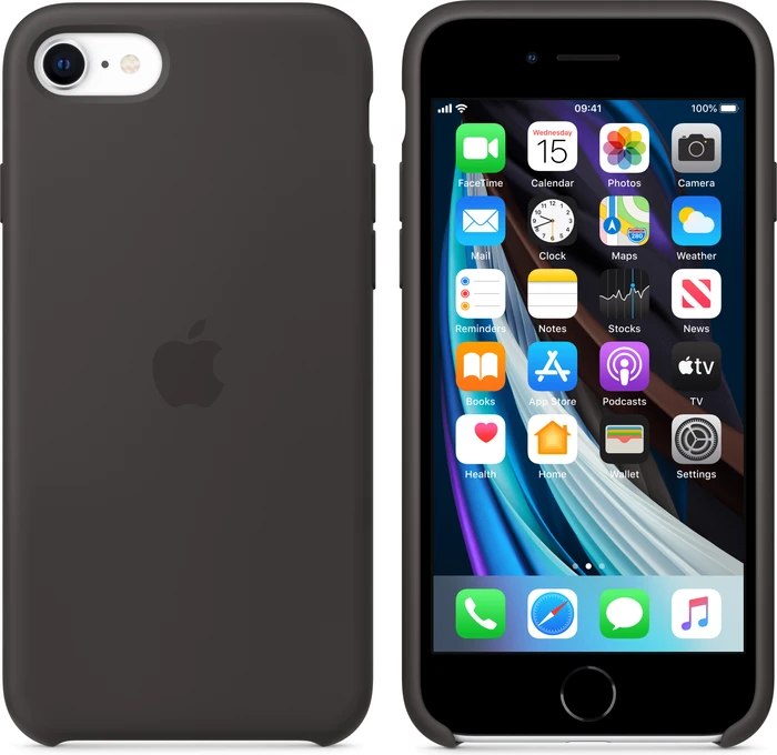 Apple Silikon Case für iPhone SE (2020) schwarz