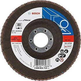 Bosch Professional X551 Expert for Metal Fächerschleifscheibe gewinkelt K80, 125x22.23mm, 1 Stück