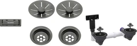 Blanco Ablaufgarniturset für Doppelbecken satin dark steel