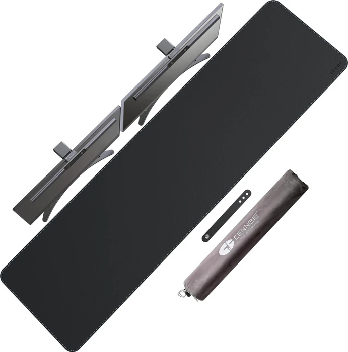 Cennbie Schreibtischunterlage Leder, Mauspad XXL, 1500x400mm, schwarz