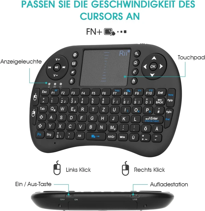 Riitek Rii i8 Mini (Rev 1.2), USB, DE