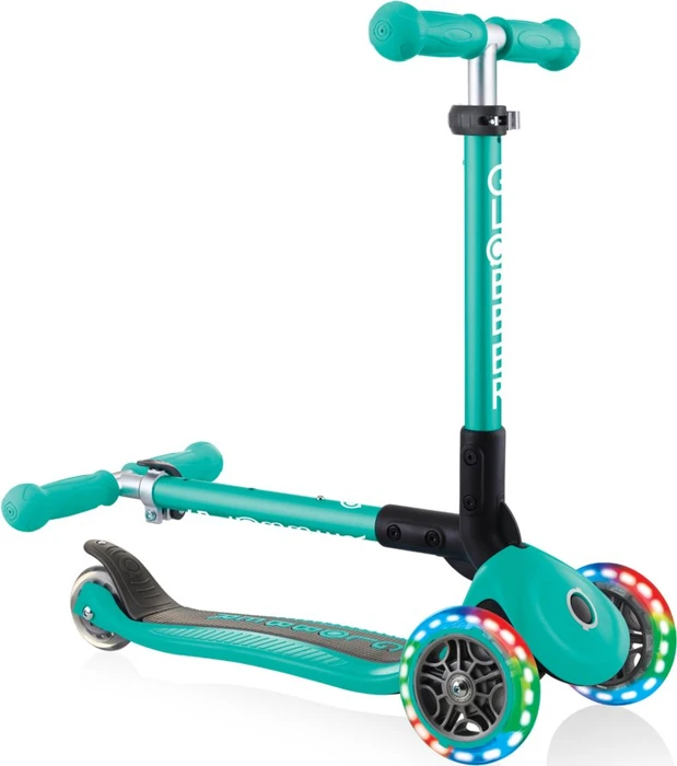 Globber Foldable Lights Kickboard emerald green