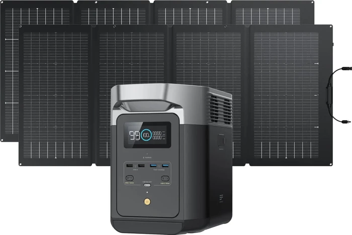 EcoFlow DELTA 2 Power Station Solargenerator + 2x Solarpanel 220W, 1024Wh