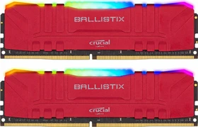 Crucial Ballistix RGB rot UDIMM 64GB Kit, DDR4-3600, CL16-18-18-38, 2RX8