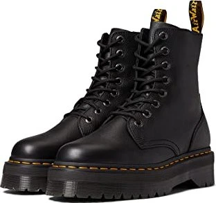 Dr. Martens 101 Yellow Stitch Smooth Leather Boots schwarz