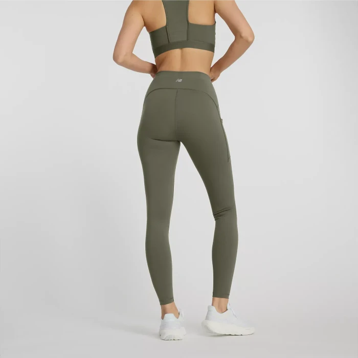 New Balance Sleek Pocket High Rise 27" Legging Hose lang dark olivine (Damen)