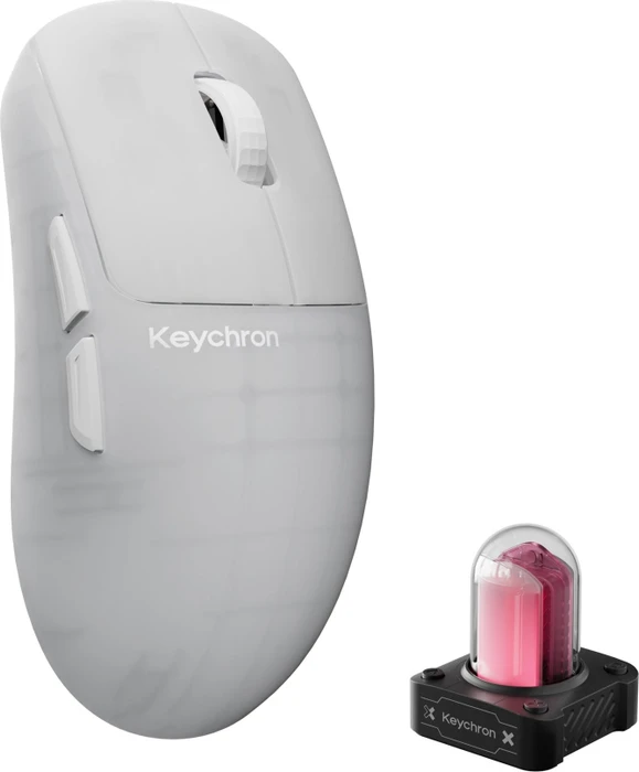 Keychron G6 HE 8K UltraLight Wireless Mouse, Frosted Ice, USB/Bluetooth