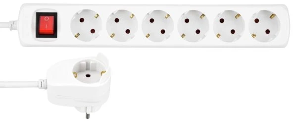 REV Ritter Powersplit-Steckdosenleiste 6+1, 7-fach, 2m, weiß