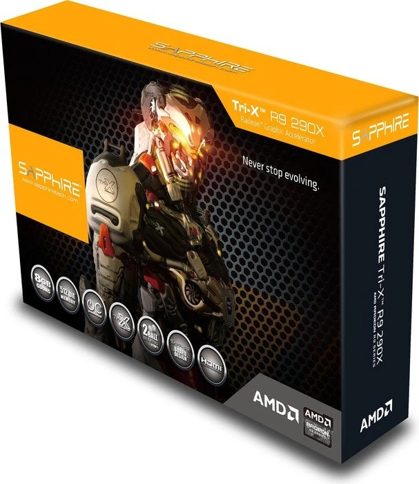 Sapphire Radeon R9 290X Tri-X OC, 8GB GDDR5, 2x DVI, HDMI, DP, full retail