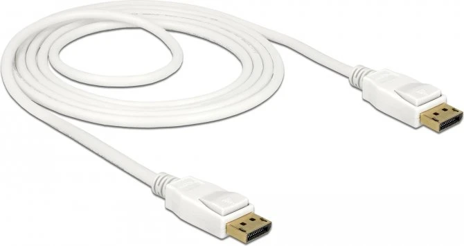 DeLOCK DisplayPort 1.2 Kabel 4K 60Hz weiß, 1.50m