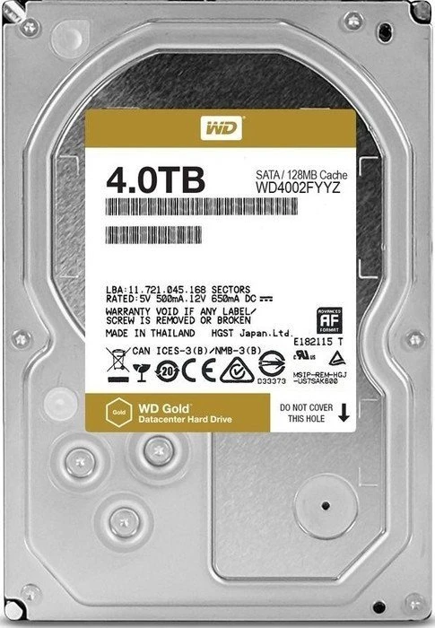 Western Digital WD Gold 4TB, 24/7, 512n / 3.5" / SATA 6Gb/s