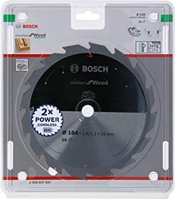 Bosch Professional Standard for Wood Kreissägeblatt 16Z, 184x1.1x16mm, 1 Stück