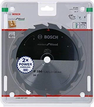 Bosch Professional Standard for Wood Kreissägeblatt 16Z, 184x1.1x16mm, 1 Stück